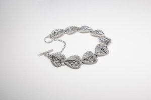 Products: Woven Heart Bracelet - STG Silver - LISA WEBB