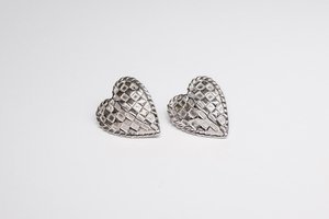 Products: Woven Heart Earrings - STG Silver - LISA WEBB
