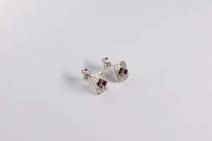 Earrings: Ruby In the Dust Earrings - Sterling Silver & Ruby