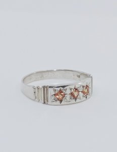 Orions Belt Ring - STG Silver and Padparadscha Sapphire - LISA WEBB