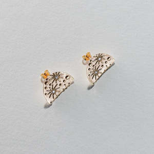 Gold Jewellery: Celestial Stud Earrings - 9ct Gold and Diamond