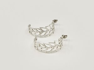 Products: Fern Hoop Earrings - STG Silver - LISA WEBB
