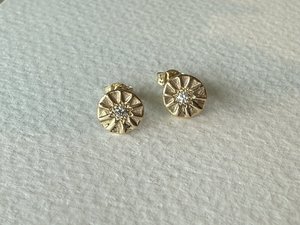 Solara Stud Earrings - 9CT Gold and Diamond - LISA WEBB