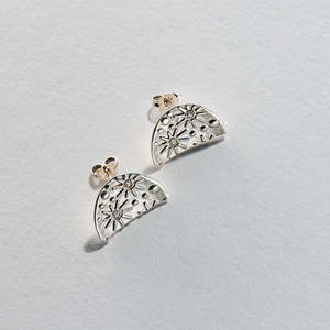 Celestial Jewellery Collection: Celestial Stud Earrings - Sterling Silver and Diamond