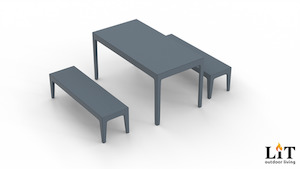 Steelcraft Folded Outdoor Table - Slate Blue Lit Designs