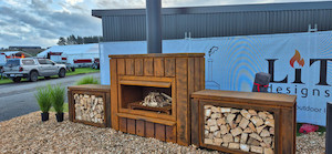 Big Brute Corten Fireplace Lit Designs