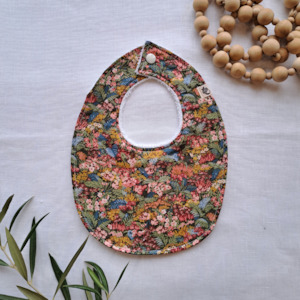 Liberty Bibs: Little Acorn Liberty Bib 'Connie Evelyn' - Salmon / Sage