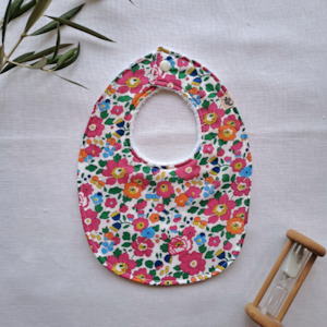 Liberty Bibs: Little Acorn Liberty Bib 'Betsy' - Bright Pink