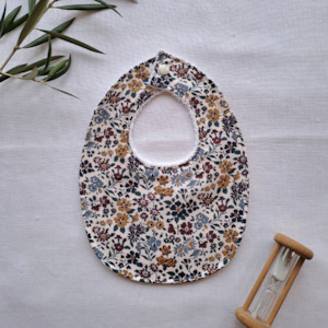 Liberty Bibs: Little Acorn Liberty Bib 'Annabella' - Blue/Mustard