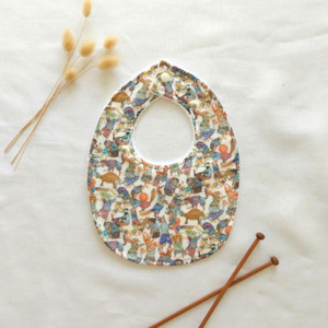 Little Acorn Liberty Bib 'Hullabaloo' - Ivory