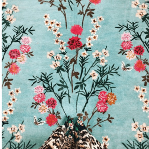 Wendy Morrison Rugs: Flowers of Virtue Opal Blue Hand Tufted Rug PRE ORDER