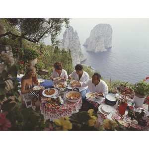 Arts: Dining Al Fresco On Capri Unframed Print PRE ORDER