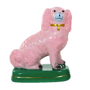 Christmas: Staffordshire Dog Pale Pink Ornament