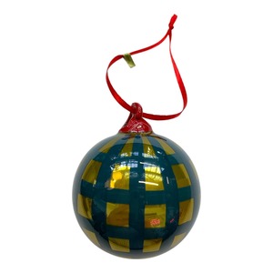 Christmas: Gingham Bauble Navy and Gold