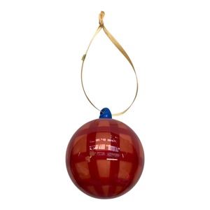 Christmas: Gingham Bauble Peach and Red