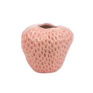 Vases And Planters: Pink Strawberry Vase 18cm