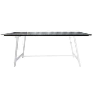 Dining Furniture: Rustic Steel Trestle Table - White