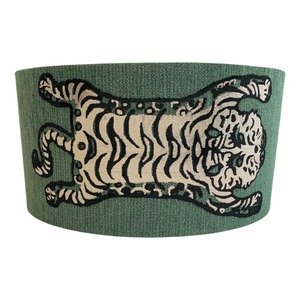 Lamp Shades: Emerald Tibetan Tiger 22" Gold Drum Lampshade