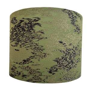 Lamp Shades: Green and Black shot 16" Drum Lampshade