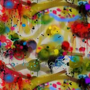 Upholstery Fabrics: Graffiti All Over Velvet Fabric