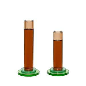 Hubsch: Comet Candlesticks Amber