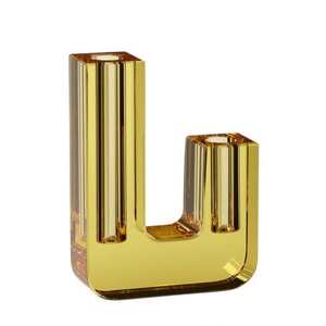 Hubsch: Amber Duo Vase Crystal Amber