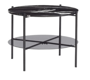Hubsch: Black Marble & Smoked Glass Coffee Table