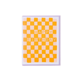 Checker Birthday Letterpress Card