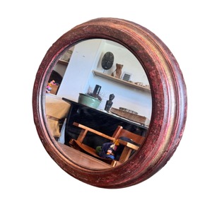 Round Wood Mirror