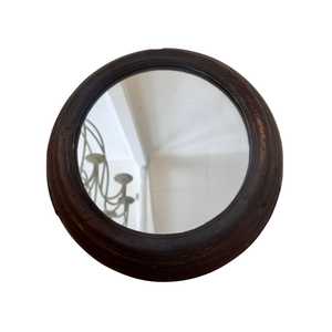 Mirrors: Black Teak Round Mirror