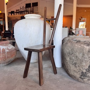 Primitive Teak stool with back