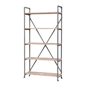 Industrial Pine & Metal Wall Shelf