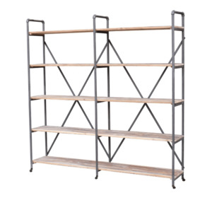 Cabinets: Metal Pipe with Castors Shelf