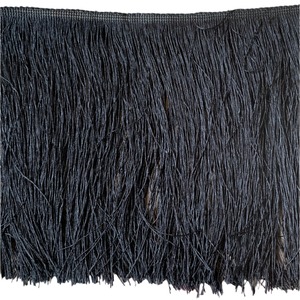 Trims Fringing: Black Rayon Fringe Trim
