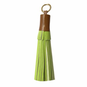 Tassels: Leather Tassel Keyring Lime