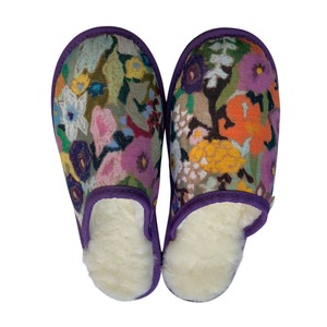 Hollyhocks Floral Large White Slippers