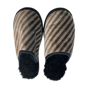 Wardrobe: Velvet Stripe XL Black Slippers