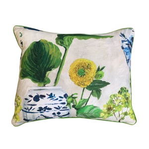 Kawana Delft Dahlia 55x45cm Piped Cushion
