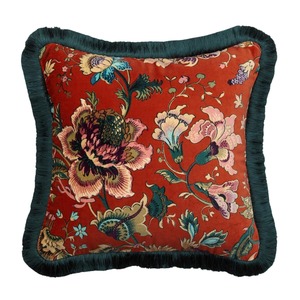 Cushions: Majorelle 45x45cm Fringed Velvet Cushion