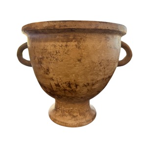 Aged Terracotta Handled Pot