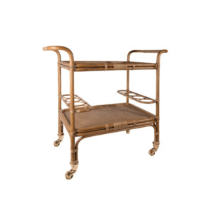 Carlo Rattan Bar Trolley