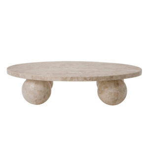Dining Tables: Ezra Coffee Table - Salmon Stone PRE ORDER