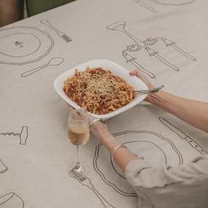 Gifts Over 200: Heirloom Beige 100% Linen Tablecloth