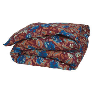 Margot Linen Quilt Cover - Mahogany Queen