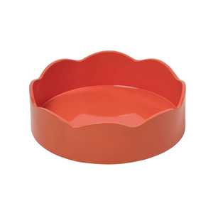 Dinnerware: Small Round Orange Scalloped Tray