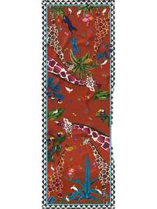 Ocelot Giraffe Ruggine Silk Scarf