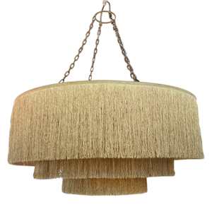 Gold Fringed Pendant Lampshade
