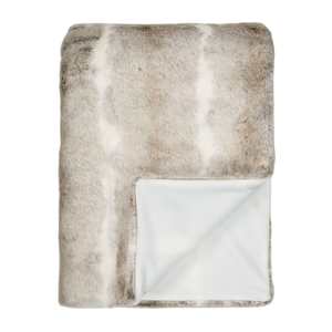 Silver Rabbit Faux Fur Throw