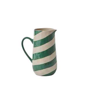Ceramics: Cabana Stripe Green Jug