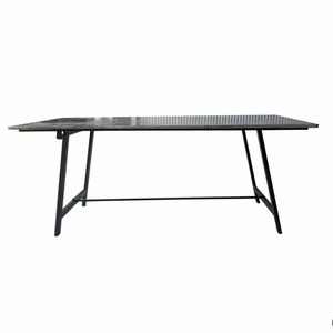 Dining Furniture: Rustic Steel Trestle Table - Black